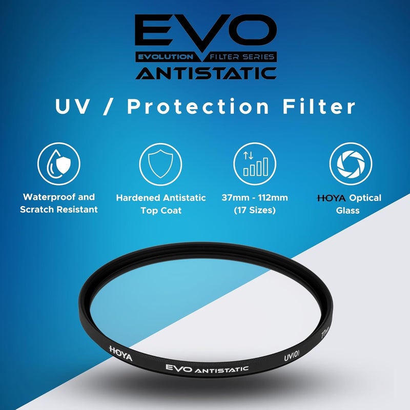 HOYA EVO Antistatic 55mm UV Filter — Camera Filters with 16-Layer SMC Coating, 3mm Thick, Optical Glass for Superior Resolution - Dust, Stain & Scratch-Resistant for Clear and Distortion-Free Images - Image 2