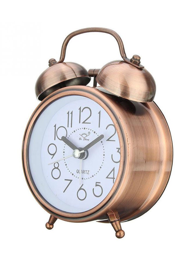 NIBEMINENT Vintage Retro Silent Alarm Clock Bronze 8 x 12cm - Image 1