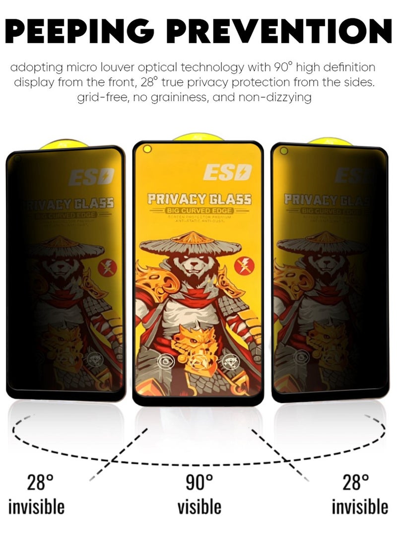 ESD 3 Pieces Tempered Dustproof Privacy Glass Screen Protector Compatible For Samsung Galaxy A60 - Image 2