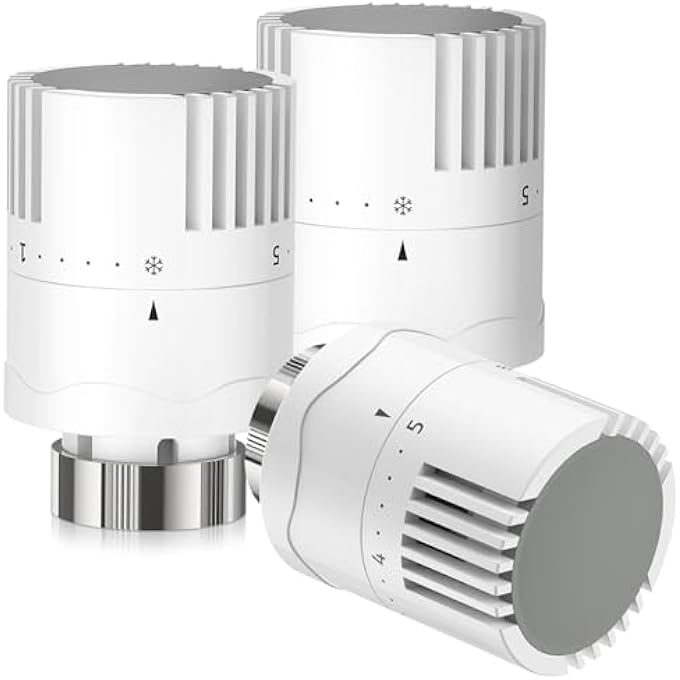 THERMOSTAT RADIATOR HEAD, POPULAR 3PCS TRV THERMOSTATIC HEADS RADIATOR THERMOSTAT HEADS M30 X 1.5 RADIATOR VALVE REPLACEMENT HEADS RADIATOR THERMOSTAT VALVE HEAD FOR HOME OFFICE BEDROOM ETC - Image 1