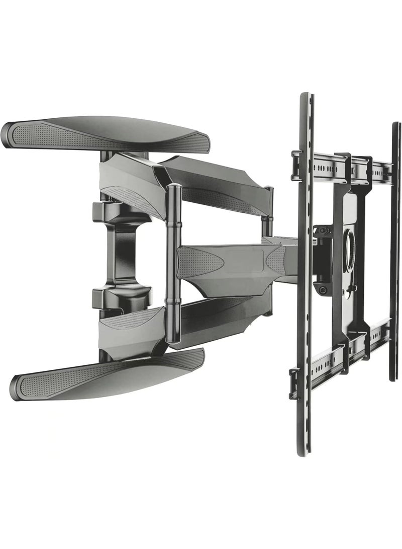 Full Motion Dual Arm TV Wall Mount for 55 to 85 Inch Screens – Heavy Duty Bracket Holds up to 68 kg – 140 Degree Swivel – Black - Image 4