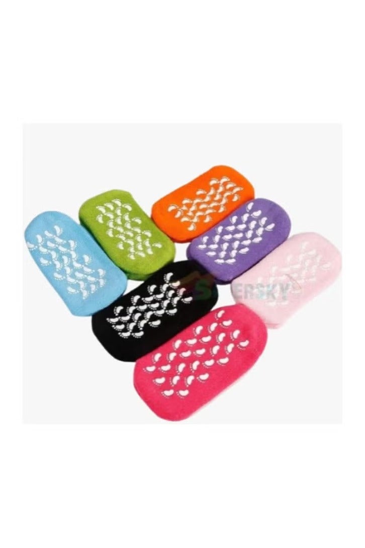 Generic Silicone Gel Socks 1 Pair for Moisturizing and Treating Cracked Feet - Multicolor - Image 3