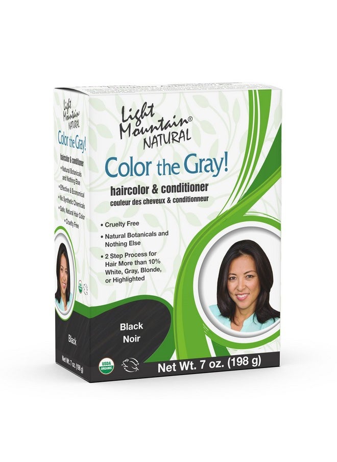 Light Mountain Henna Hair Color & Conditioner Color The Gray Black Hair Dye For Men/Women Chemicalfree Semipermanent Hair Color For White Gray Blonde Or Highlighted Hair 7 Oz  - Image 1