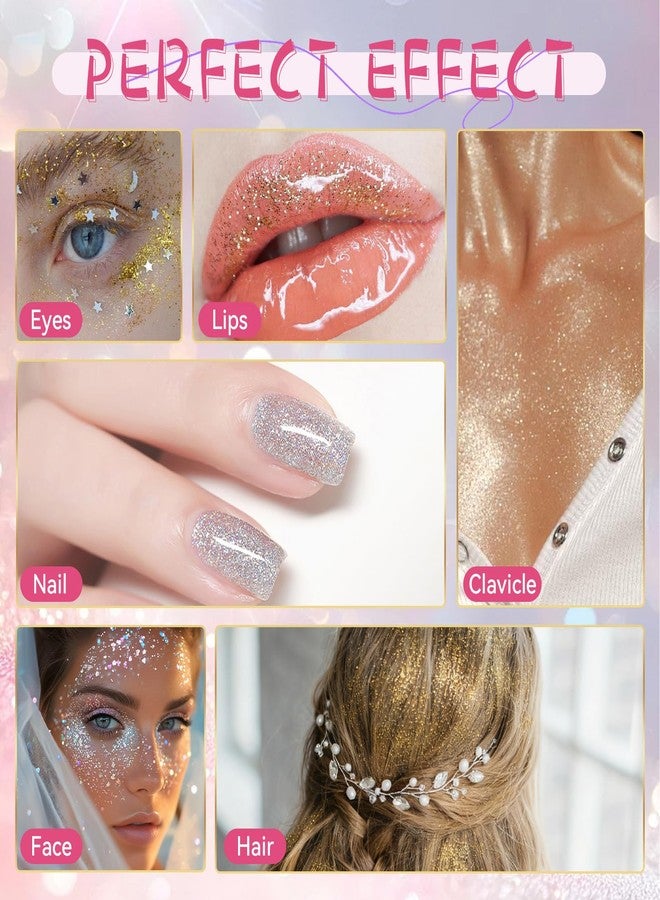 Vigorder Roll-on Body Glitter, Long-Lasting Holographic Face Glitter Makeup Gel for Hair, Nails & Face Paint, Festival Rave Accessories, Party Concert Mermaid Shimmer (Mermaid) - Image 5