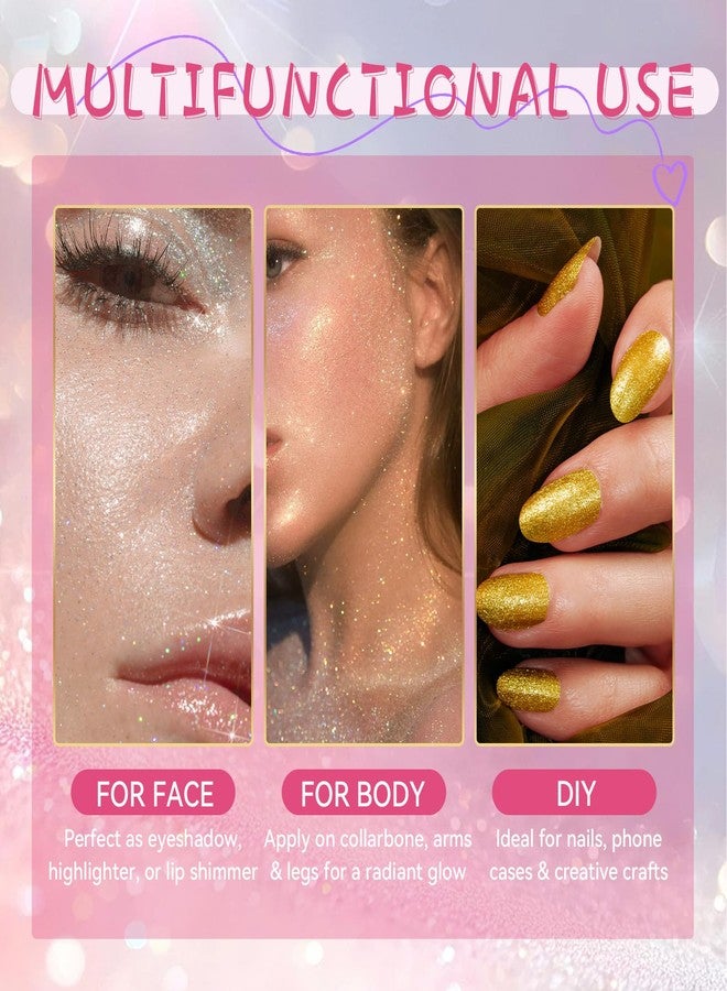 Vigorder Roll-on Body Glitter, Long-Lasting Holographic Face Glitter Makeup Gel for Hair, Nails & Face Paint, Festival Rave Accessories, Party Concert Mermaid Shimmer (Mermaid) - Image 4