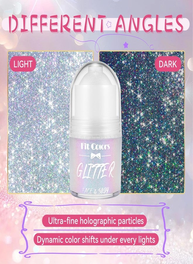 Vigorder Roll-on Body Glitter, Long-Lasting Holographic Face Glitter Makeup Gel for Hair, Nails & Face Paint, Festival Rave Accessories, Party Concert Mermaid Shimmer (Mermaid) - Image 3