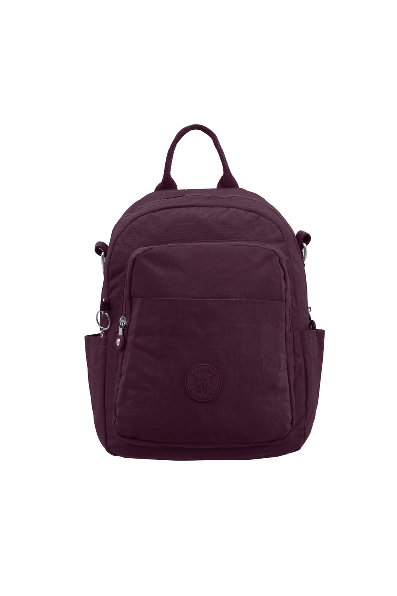 CAPRICE COLLECTION Unisex AllDay Small Backpack – Waterproof Nylon, Adjustable Straps, Detachable Shoulder Strap Burgundy  - Image 1