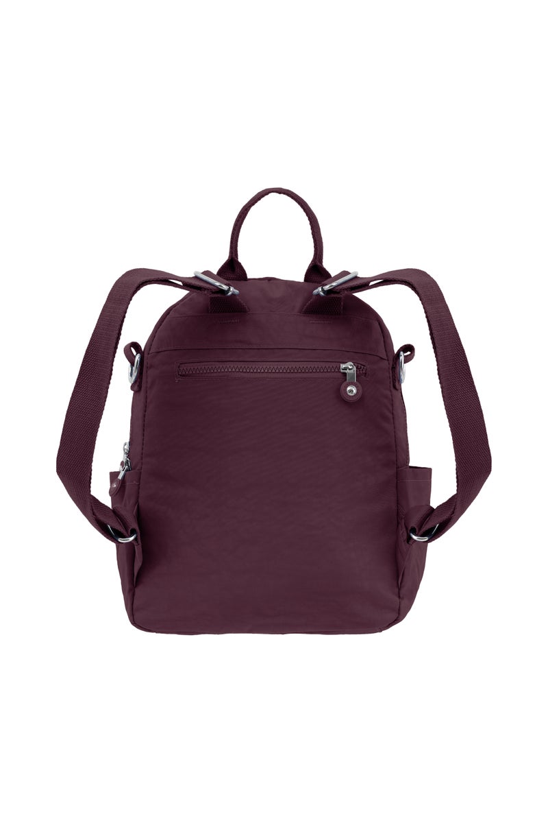 CAPRICE COLLECTION Unisex AllDay Small Backpack – Waterproof Nylon, Adjustable Straps, Detachable Shoulder Strap Burgundy  - Image 5