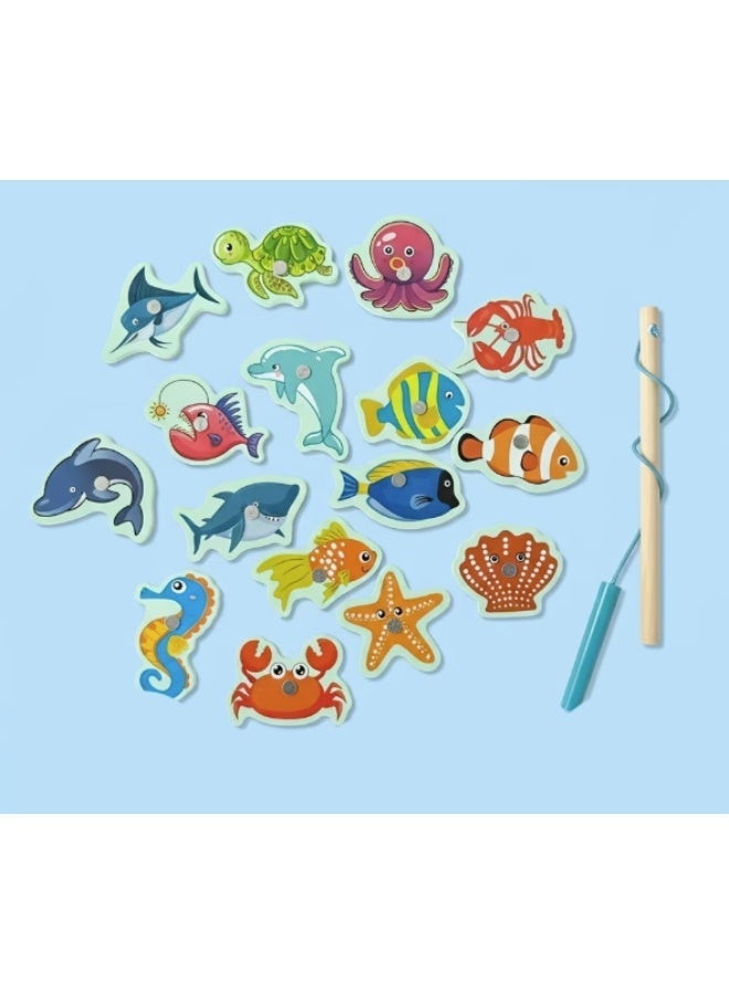 Magnetic Fishing Game + Stick Drop Game 2-in-1 Bundle | Montessori Educational Toy Set for Kids - Image 5