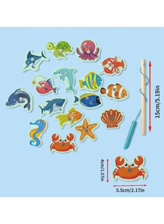 Magnetic Fishing Game + Stick Drop Game 2-in-1 Bundle | Montessori Educational Toy Set for Kids - Image 3