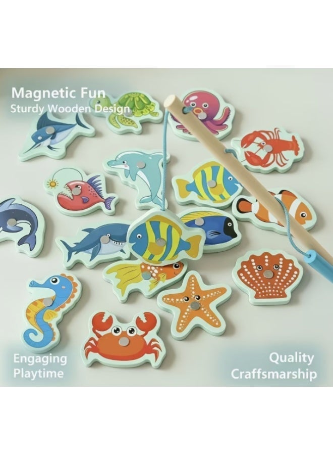 Magnetic Fishing Game + Stick Drop Game 2-in-1 Bundle | Montessori Educational Toy Set for Kids - Image 2