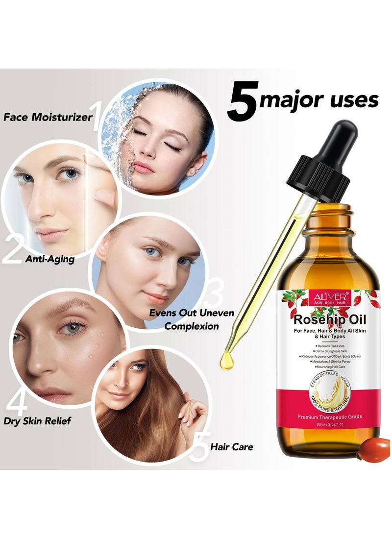 60ml Rosehip Oil with Roller for Hair Growth Face and Hair Rosehip Seed Oil Pure Cold Pressed Unrefined Rosehip Oil for Face Hair and Nails Rose Hips Essential Oil Skin Care Moisturizer - pzsku/Z98DE32D8E12D33D73522Z/45/_/1711696122/175d1b5b-913b-4c6b-9f22-842181b508a4