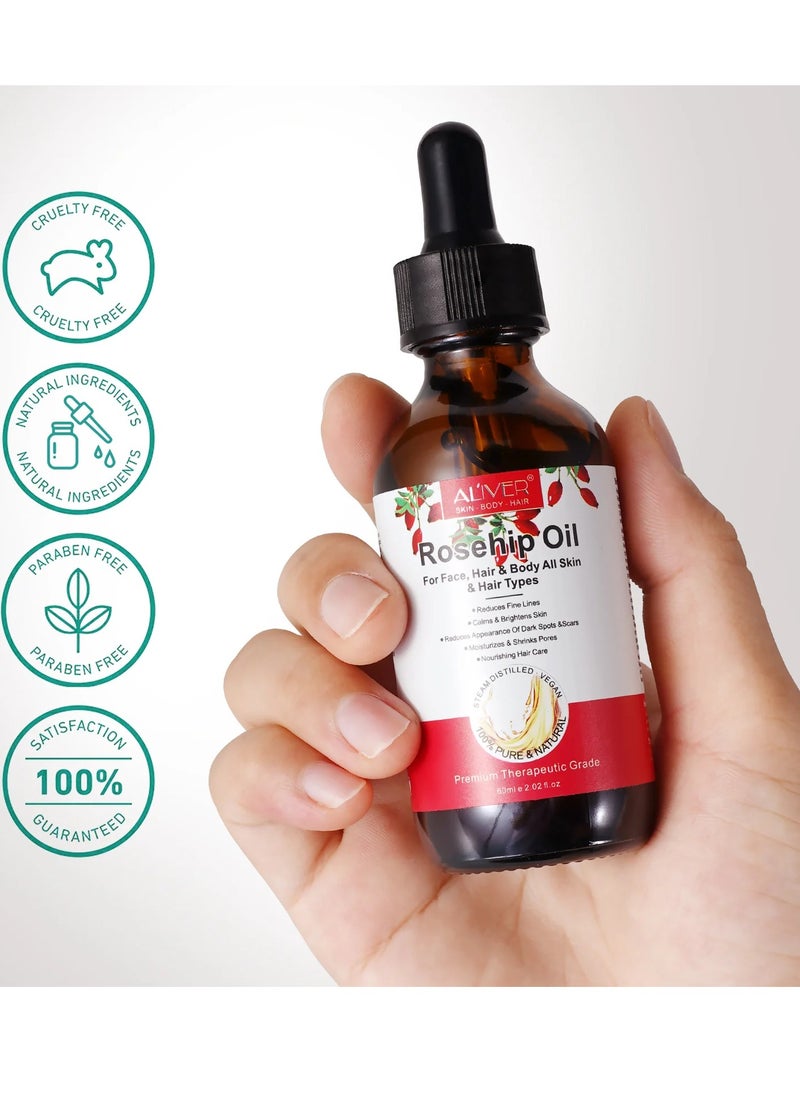 60ml Rosehip Oil with Roller for Hair Growth Face and Hair Rosehip Seed Oil Pure Cold Pressed Unrefined Rosehip Oil for Face Hair and Nails Rose Hips Essential Oil Skin Care Moisturizer - pzsku/Z98DE32D8E12D33D73522Z/45/_/1711696124/49ceefd2-8f1e-4314-83f6-800b2217ec1e