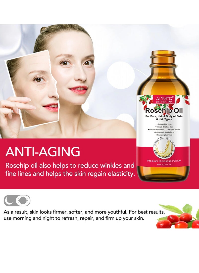 60ml Rosehip Oil with Roller for Hair Growth Face and Hair Rosehip Seed Oil Pure Cold Pressed Unrefined Rosehip Oil for Face Hair and Nails Rose Hips Essential Oil Skin Care Moisturizer - pzsku/Z98DE32D8E12D33D73522Z/45/_/1711696126/197a9626-02b4-473e-9e51-607e3d8b0160