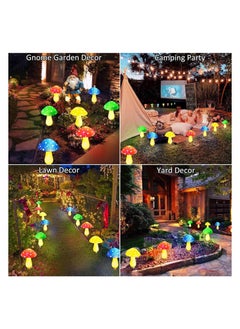 Meetion Newest Version 8-Pack Solar Mushroom Lights for Garden Decor, 8 Modes Waterproof Outdoor Garden Mushroom Lamp, Multi-Colored Mushroom Solar LED Fairy Lights for Christmas Halloween Garden Yard Lawn  - Image 4