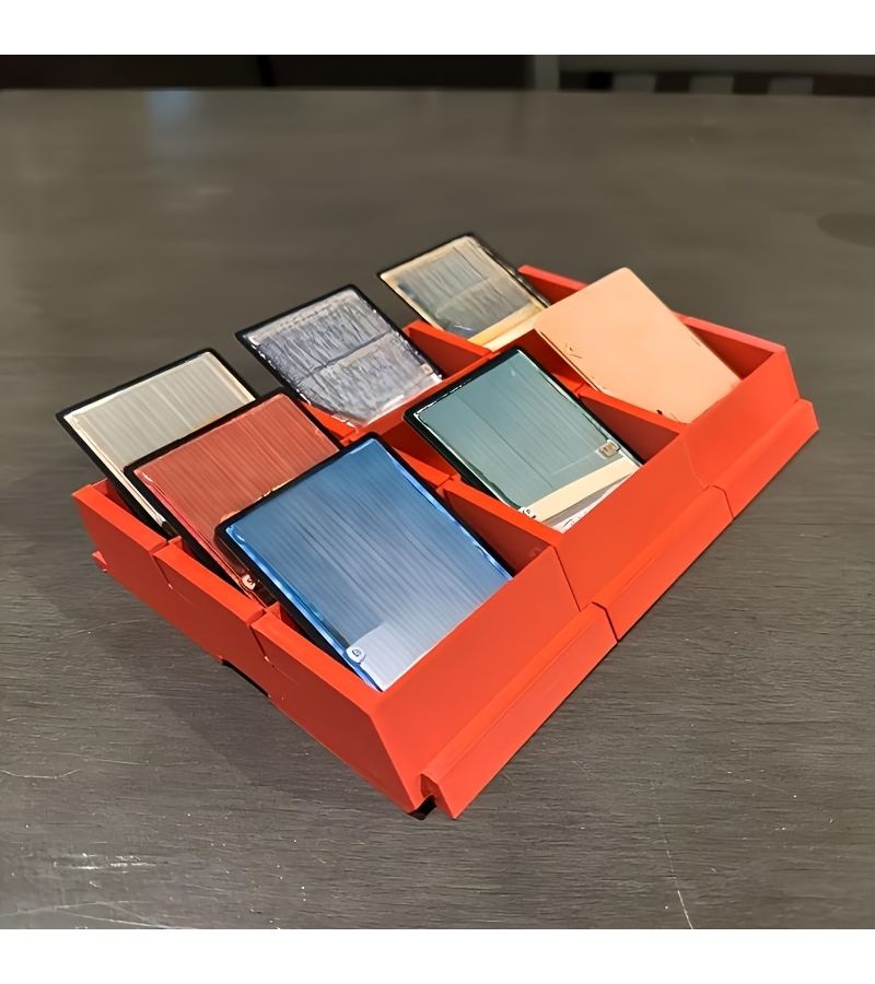 Modular 3D Printed Trading Card Organizer Tray Black Locking Display Case - Image 1