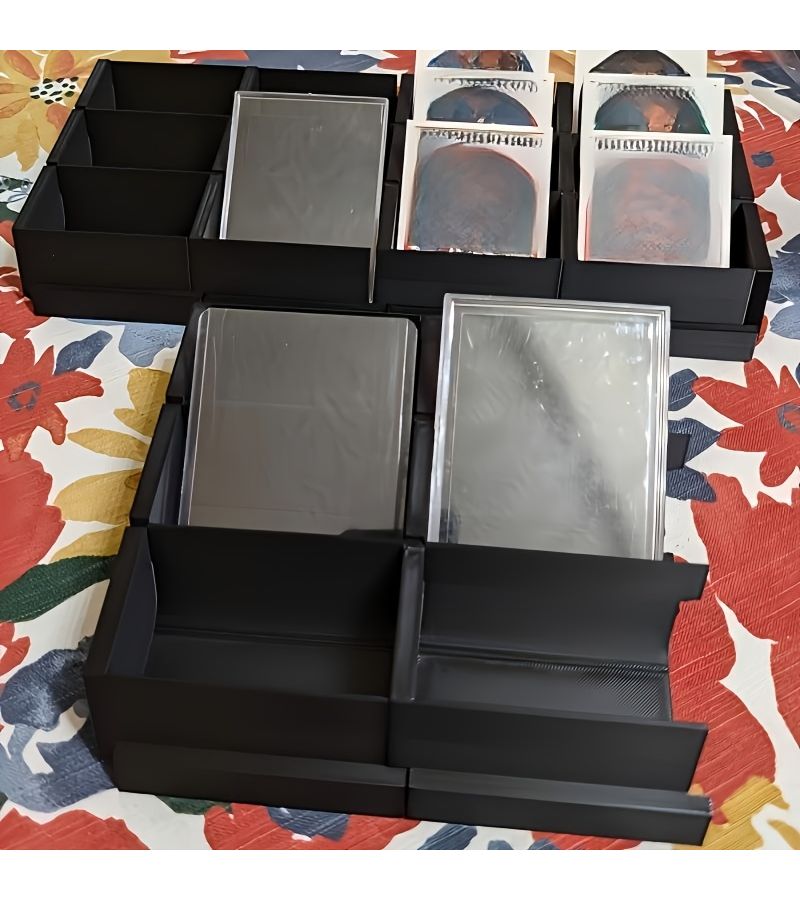 Modular 3D Printed Trading Card Organizer Tray Black Locking Display Case - Image 4
