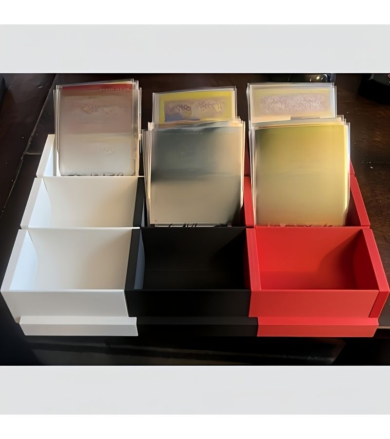 Modular 3D Printed Trading Card Organizer Tray Black Locking Display Case - Image 3