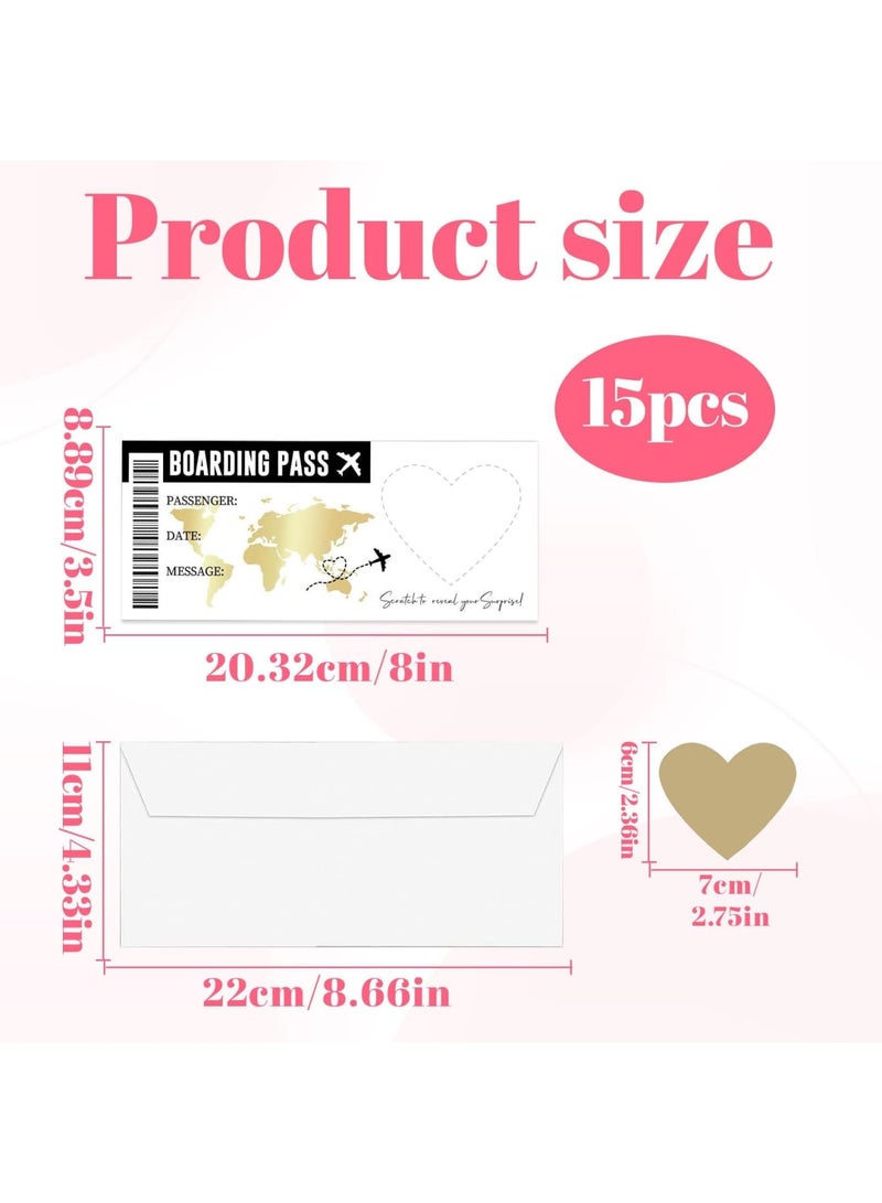 Barakah Holiday Scratch Card Set, 5PCS Personalised Flight Ticket Boarding Pass Surprise Trip Cards, 'We Are Going on Holiday' Reveal Cards for Surprise Vacation Announcement, Ideas for Family, Friends - Image 2