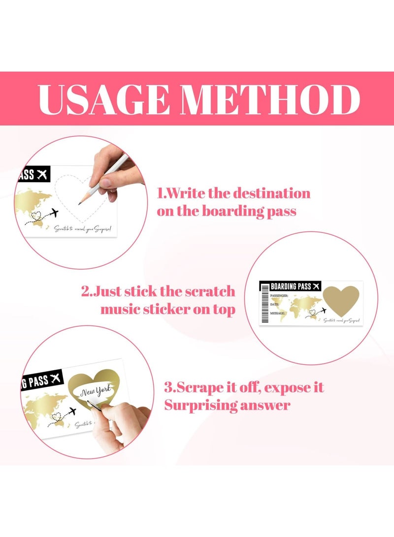 Barakah Holiday Scratch Card Set, 5PCS Personalised Flight Ticket Boarding Pass Surprise Trip Cards, 'We Are Going on Holiday' Reveal Cards for Surprise Vacation Announcement, Ideas for Family, Friends - Image 3