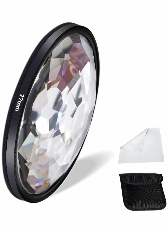 Generic - 77mm Kaleidoscope Glass Prism Camera Lens Filter Variable Number of Subjects SLR Photography Accessories - Image 1