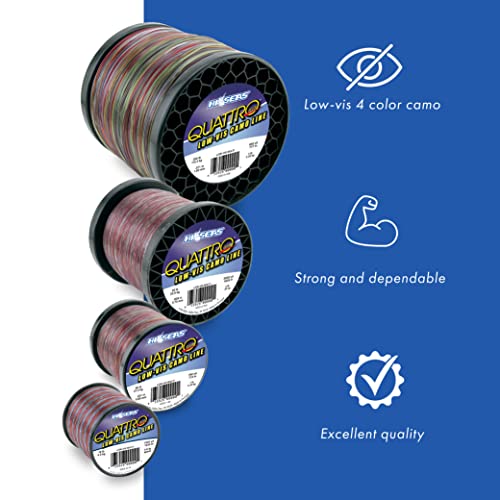 Hi-Seas Quattro Monofilament Line, 100 lb / 45.3 kg Test, .039 in / 1.00 mm Dia, 4-Color Camo, 960 yd / 878 m - Image 2