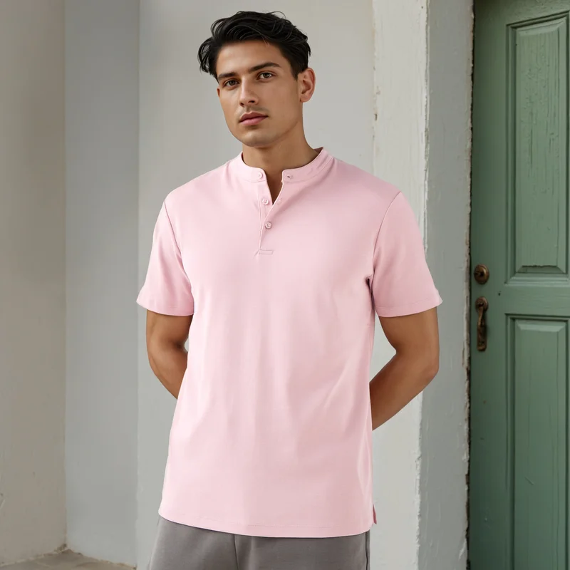 Splash FAV Regular Fit Henley Neck T-shirt