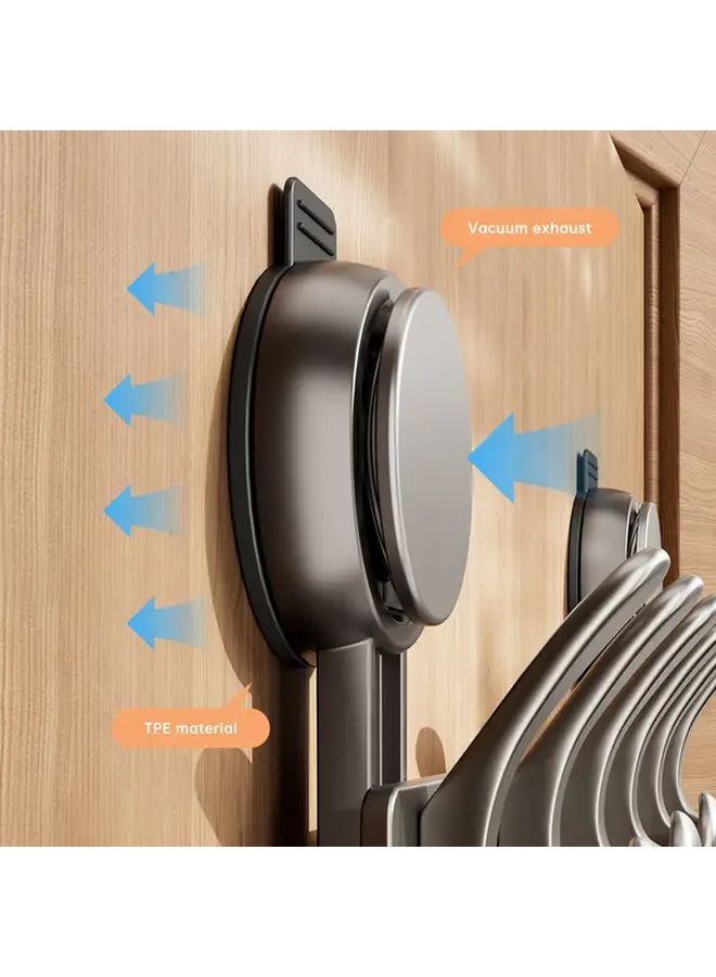 Large Bend Suction Cup With 5 Hooks Space Saving Towel Rack Heavy Duty Mounting For Home Storage - Image 5