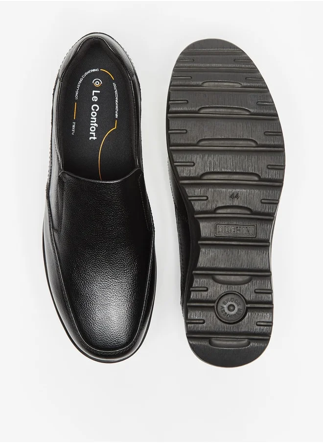 لو كونفورت Men Textured Slip-On Loafers