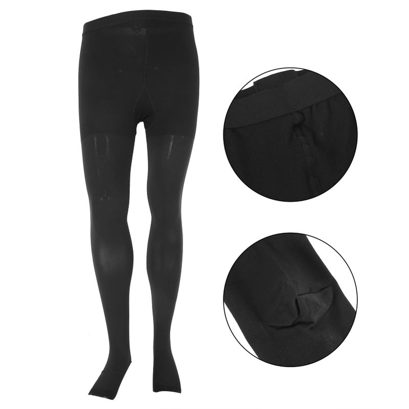 Compression Stockings High Elastic Women Varicose Veins Pantyhose Open Toe Black2XL - Image 3