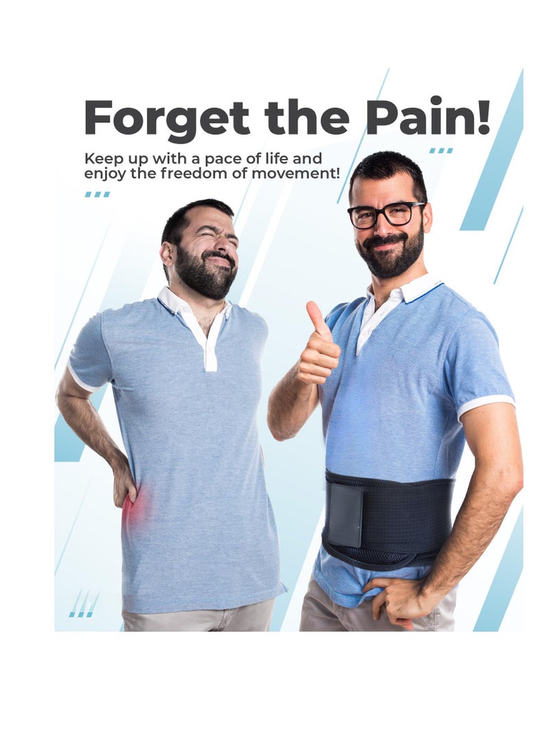 Back Brace for Lower Back Pain, Immediate Relief from Sciatica, Herniated Disc, Scoliosis, Breathable Design With Lumbar Support Pad, Back Support Brace for Home, Lifting, Work, XL - Image 2