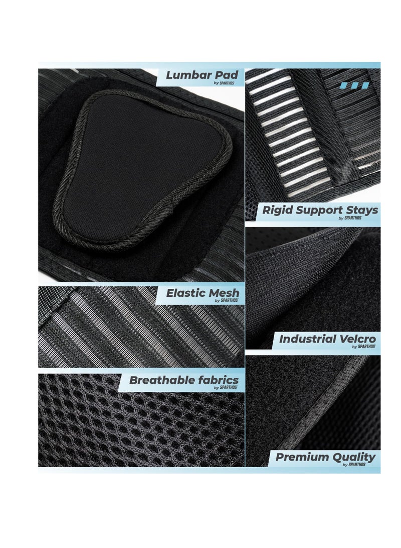 Back Brace for Lower Back Pain, Immediate Relief from Sciatica, Herniated Disc, Scoliosis, Breathable Design With Lumbar Support Pad, Back Support Brace for Home, Lifting, Work, XL - Image 5