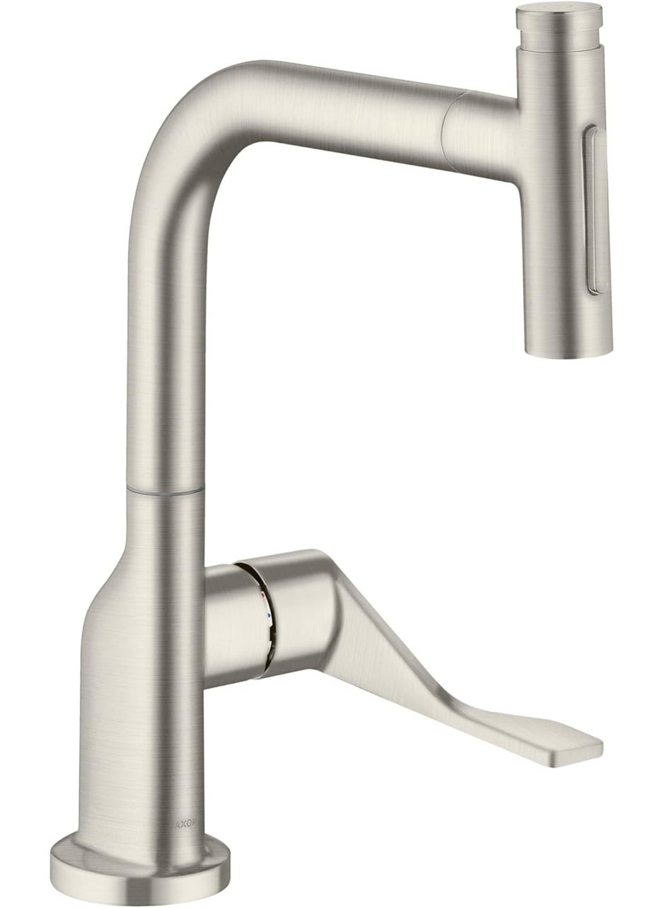 AXOR AXOR Citterio Stainless Steel SingleHandle Kitchen Faucet Kitchen Faucets with Pull Out Sprayer Faucet for Kitchen Sink Stainless Steel Optic 39862801 