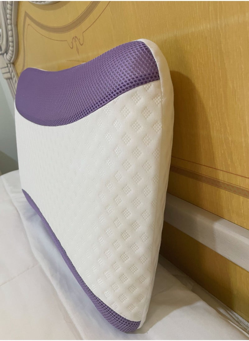 MAXQON - Set Of 2-Lavender Infused Memory Foam Pillow With Removable Cover - Hypoallergenic & Breathabler - 60x40x12cm - Image 1
