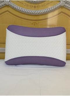 MAXQON Set Of 2-Lavender Infused Memory Foam Pillow With Removable Cover - Hypoallergenic & Breathabler - 60x40x12cm  - Image 1