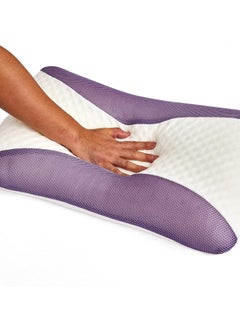 MAXQON Set Of 2-Lavender Infused Memory Foam Pillow With Removable Cover - Hypoallergenic & Breathabler - 60x40x12cm  - Image 3