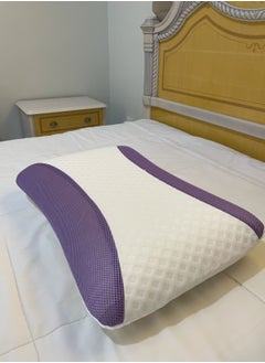 MAXQON Set Of 2-Lavender Infused Memory Foam Pillow With Removable Cover - Hypoallergenic & Breathabler - 60x40x12cm  - Image 4