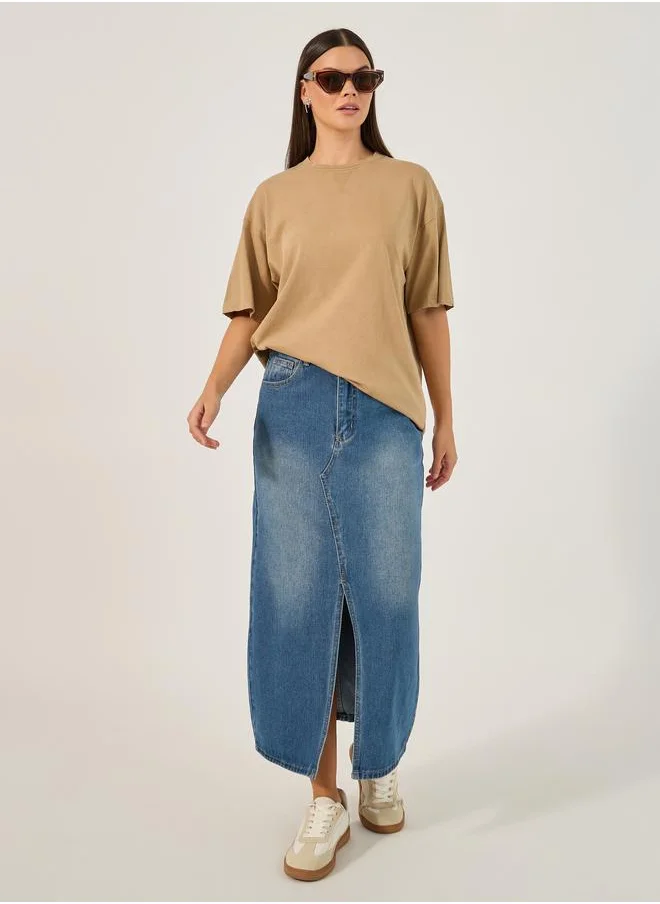 Styli Styli Solid Oversized Round Neck T-Shirt