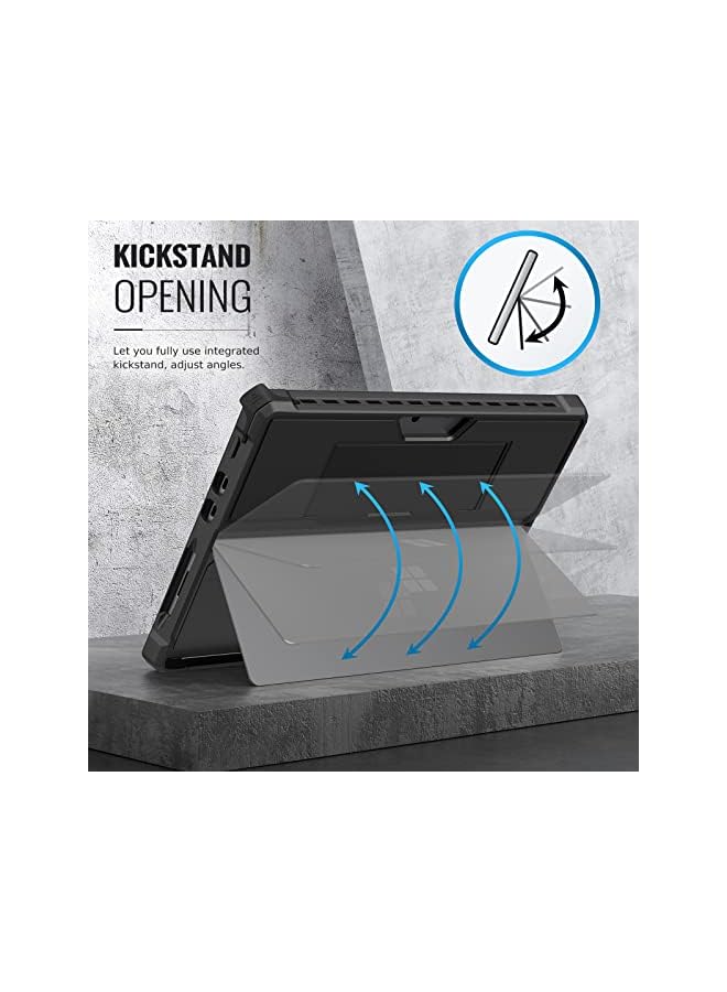 MoKo Case Fits Microsoft Surface Pro 8 13" Touchscreen 2021 Release Tablet - All-In-One Protective Rugged Cover Case With Hand Strap & Compatible With Type Cover Keyboard, Black - Image 5
