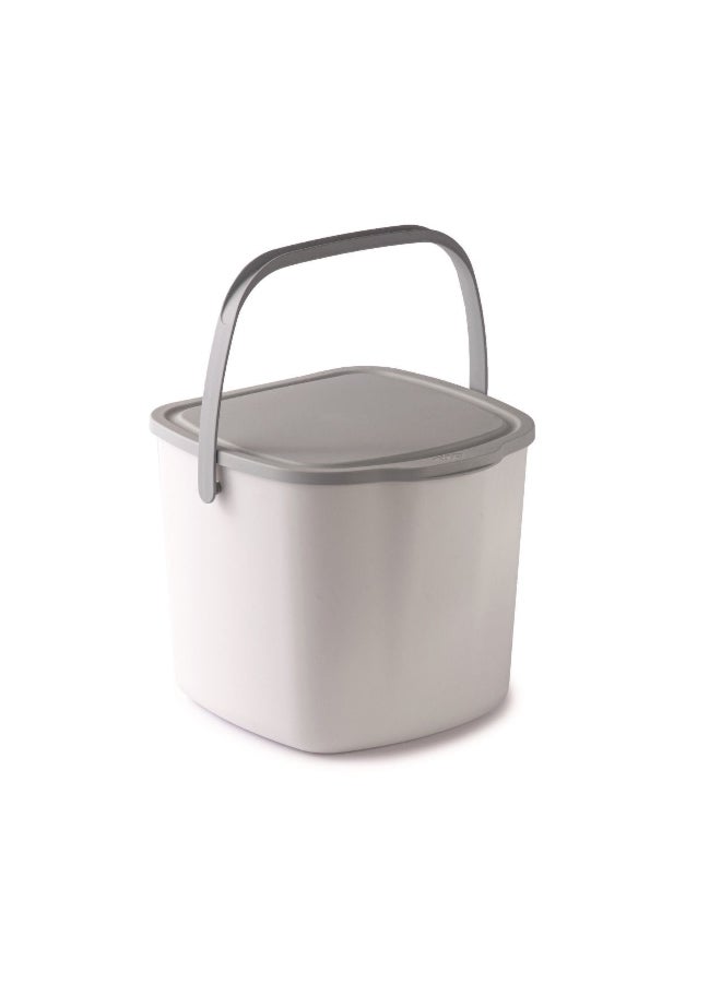 Snips Hanging Kitchen Compost Bin with Handle Off-White and Grey 3 Liter 010079 - Image 4