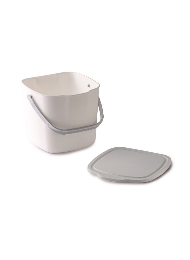 Snips Hanging Kitchen Compost Bin with Handle Off-White and Grey 3 Liter 010079 - Image 2