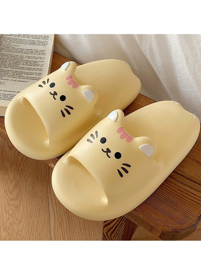 Style EVA casual home slippers Women's summer bath soft bottom cute little cat girl heart slippers - Image 2