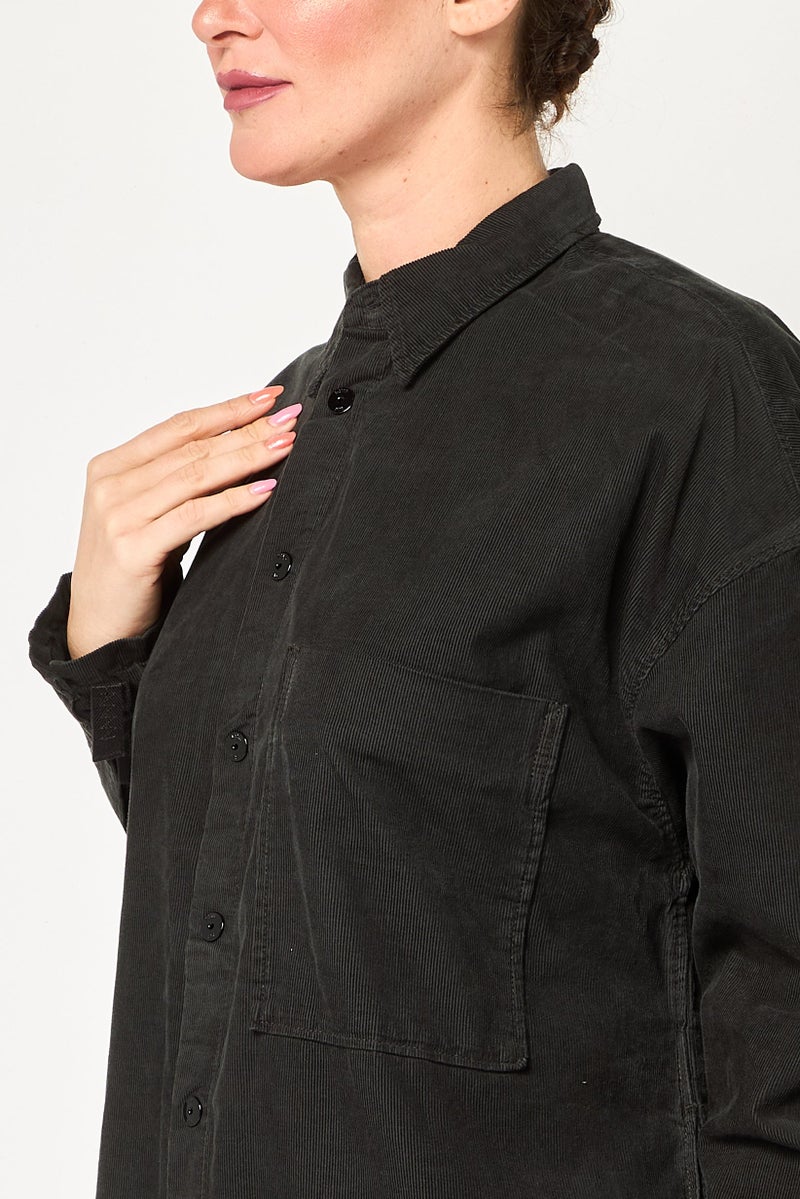 G-Star RAW Women Regular Fit Ribbed Long Sleeves Dress Shirt, Black - Image 3