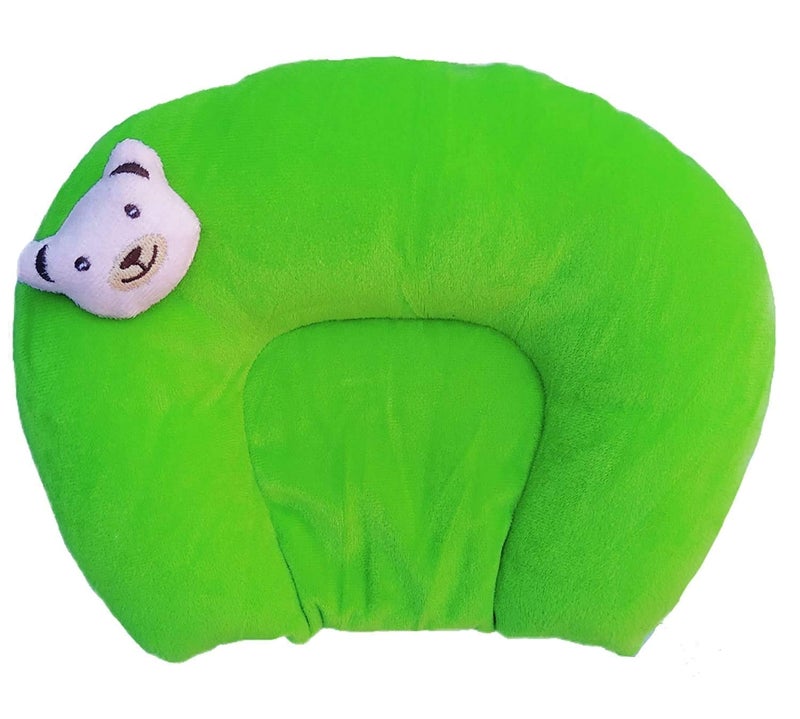 DEPURIKA Sharma Clothing Mustard Seeds (Rai) Pillow Cotton,Baby Head Shaping Takiya Detachable Mustard/Rai Seed Pouch for Easy Washing Feeding & Nursing Baby Neck Pillow (Green and Red) - Image 1