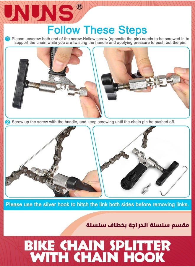 UNUNS - Bike Repair Tools,Bicycle Chain Breaker,Bike Chain Splitter With Chain Hook,Bicycle Chain Cutter Breaker Tool,Easy To Ues,Remove And Install Chain 6, 7, 8, 9, 10 And Single Speed Chains - Image 1