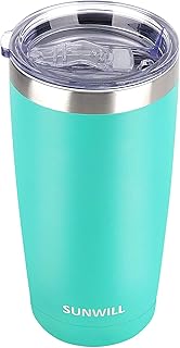 SUNWILL SUNWILL 20oz Tumbler with Lid, Stainless Steel Vacuum Insulated Double Wall Travel Tumbler, Durable Insulated Coffee  - Image 1