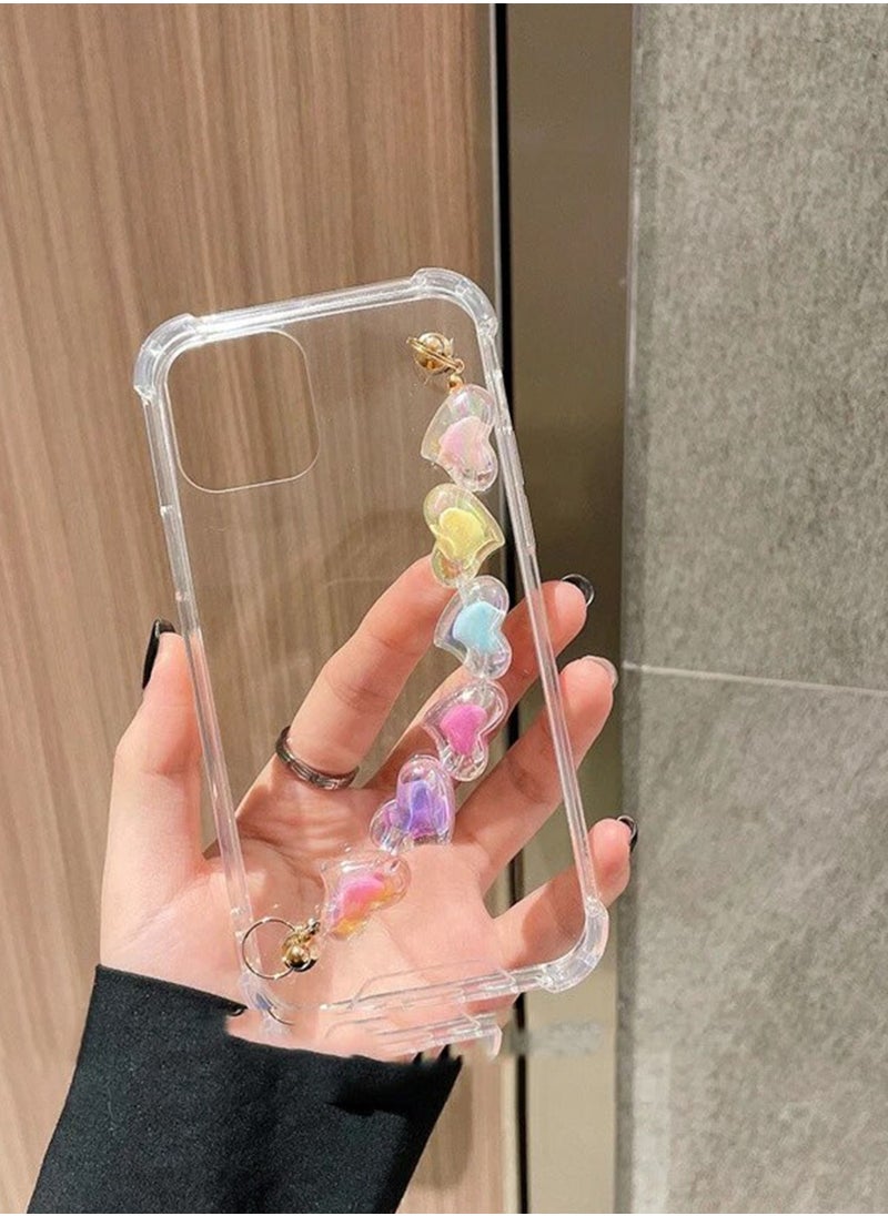 LAOONT - iPhone 12 Cover With a Colorful Hearts Chain - Image 1