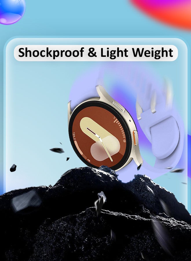 CATANES for Galaxy Watch 7 Strap 40mm 44mm,for Samsung Galaxy Watch FE Band 20mm Soft Silicone Sport Strap Women Men,No Gap Bracelet Wristbands Purple - Image 4