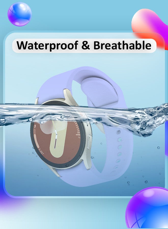 CATANES for Galaxy Watch 7 Strap 40mm 44mm,for Samsung Galaxy Watch FE Band 20mm Soft Silicone Sport Strap Women Men,No Gap Bracelet Wristbands Purple - Image 3