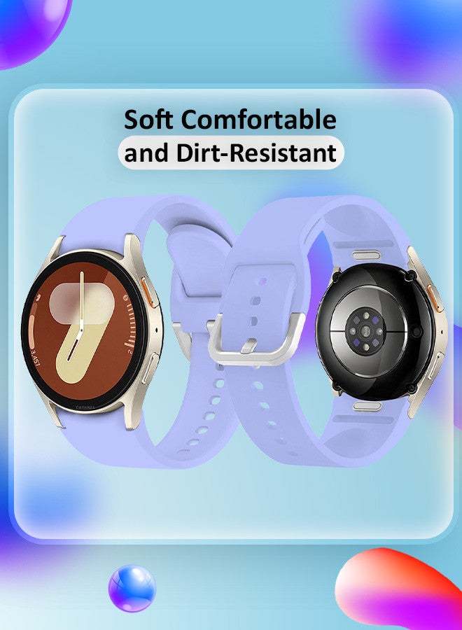 CATANES for Galaxy Watch 7 Strap 40mm 44mm,for Samsung Galaxy Watch FE Band 20mm Soft Silicone Sport Strap Women Men,No Gap Bracelet Wristbands Purple - Image 2